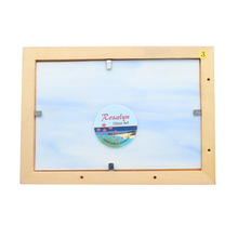 Load image into Gallery viewer, Wooden picture frame with a glass panel featuring a Rosalyn Glass Art sticker on a white background