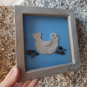 Limited Edition Seal Pup Framed Art - Made From Marine Debris