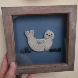 Limited Edition Seal Pup Framed Art - Made From Marine Debris