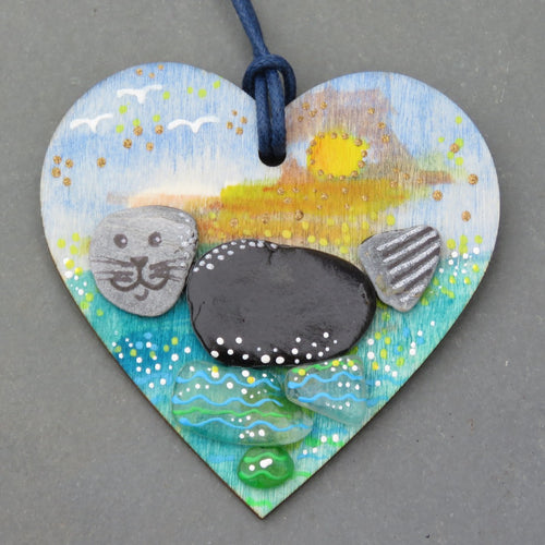 Wooden Seal Hearts
