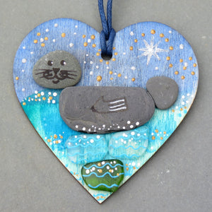 Wooden Seal Hearts